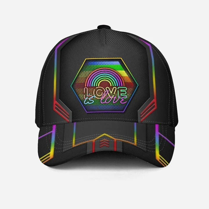 LGBT Pride All Over Printed Baseball Cap, Cool Camo Background Lgbt 3D Baseball Cap Hat, Lgbt Accessories CO0324