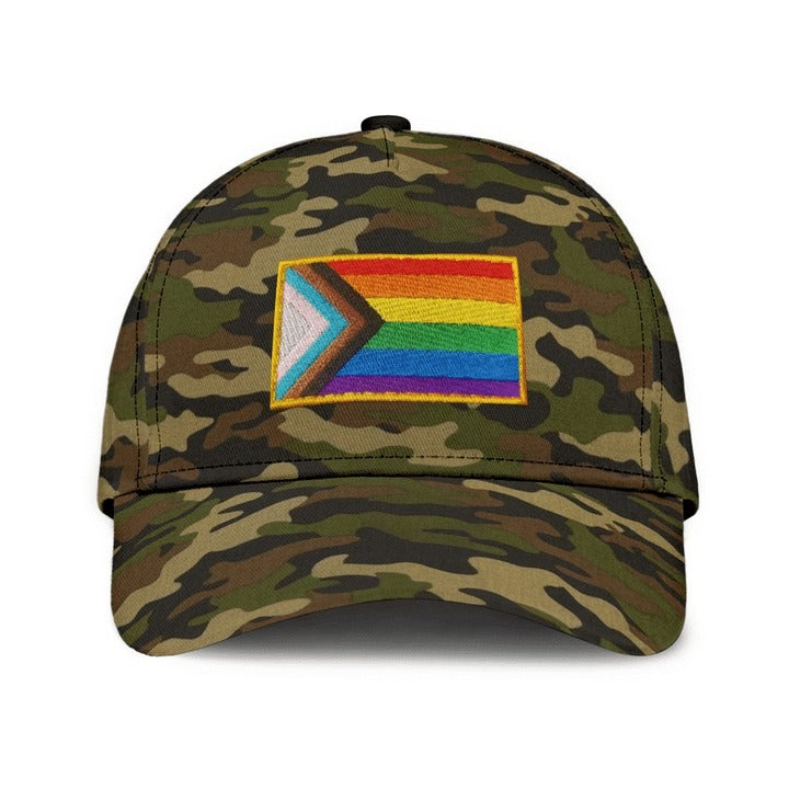 LGBT Pride All Over Printed Baseball Cap, Cool Camo Background Lgbt 3D Baseball Cap Hat, Lgbt Accessories CO0324