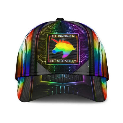 Pride Classic Cap, Lgbt Unicorn Printing Baseball Cap Hat Feeling Magical, Gift For Gaymer CO0312