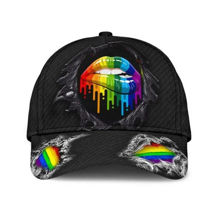 Pride Cap For Lesbian, Gaymer Gifts, Skull Warrior Rainbow Lgbt Printing Baseball Cap Hat CO0309