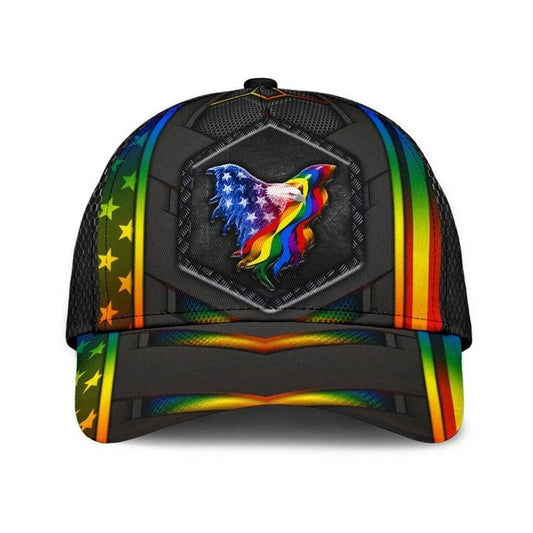 Pride Baseball Cap, Love Who You Want Eagle Lgbt 3D Printing Baseball Cap Hat CO0294