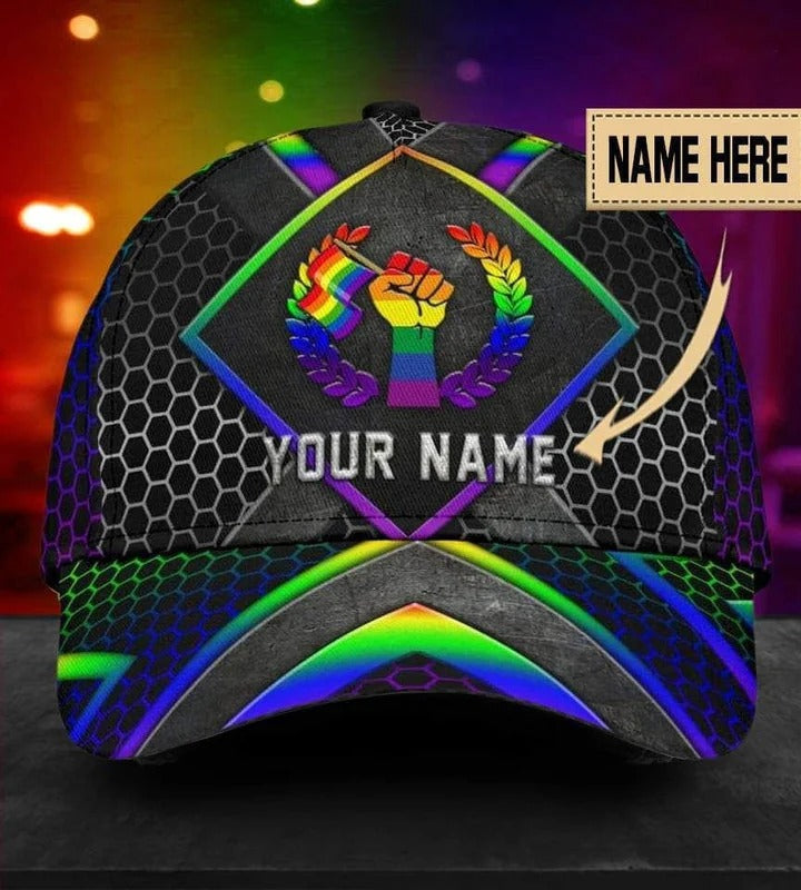 Personalized With Name Gay Pride Accessories For Pride Month, Love Is Love Printing Baseball Cap Hat CO0291