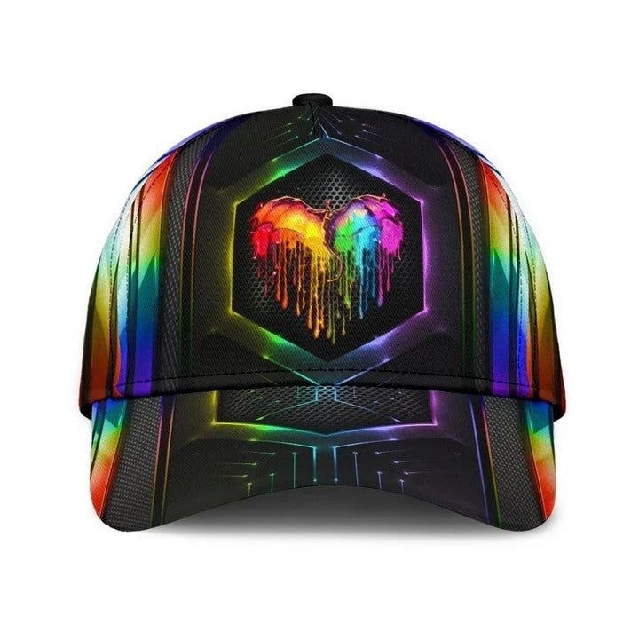 Pride Cap For Gay, Lgbt Love Is Love Us Flag Background Printing Baseball Cap Hat, Lgbt Baseball Cap CO0281