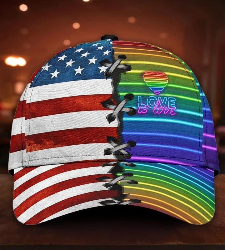 Gay Pride 3D Baseball Cap, Hope Will Never Be Silent Lgbt Printing Baseball Cap Hat, Lesbian Cap CO0282