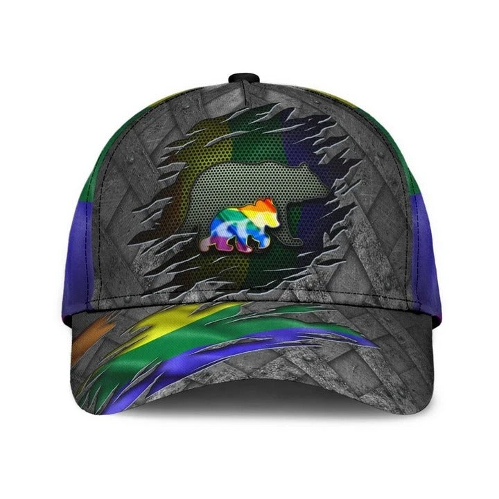 Pride Cap For Gaymer, Mama Bear Family Cool LGBT 3D Printing Baseball Cap Hat, Lesbian Gifts CO0269