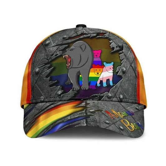 Pride Cap For Gaymer, Mama Bear Family Cool LGBT 3D Printing Baseball Cap Hat, Lesbian Gifts CO0269