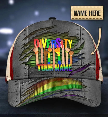 Personalized Pride Baseball Cap For Gay Lesbian, Love Respect Diversity LGBT Printing 3D Classic Cap Hat CO0260