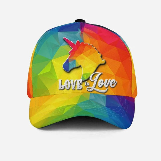 3D Pride Baseball Cap Abstract LGBT Unicorn Love Is Love Printing Baseball Cap Hat, Pride Cap CO0250