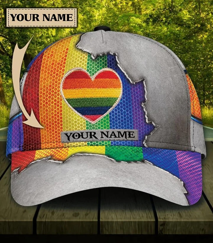 Personalized Pride Baseball Cap With Name, Same Love Same Right Lgbt Printing Baseball Cap Hat CO0244