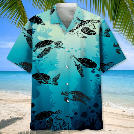 Turtle Beach Hawaiian Aloha Shirts Full Print, Hawaiian Beach Shirt For Travel Summer, Gift To Turtle Lovers HO4804