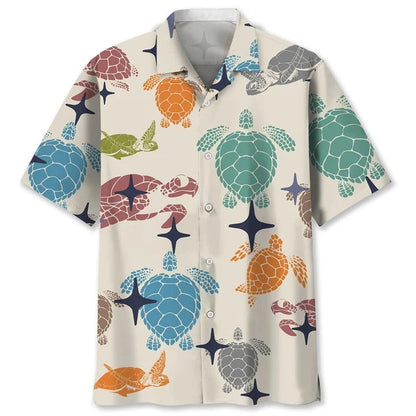 Turtle Pattern Hawaiian Shirt 3D Full Print, Aloha Turtle Beach Shirts, Hawaiian Shirt For Turtle Lovers HO4811