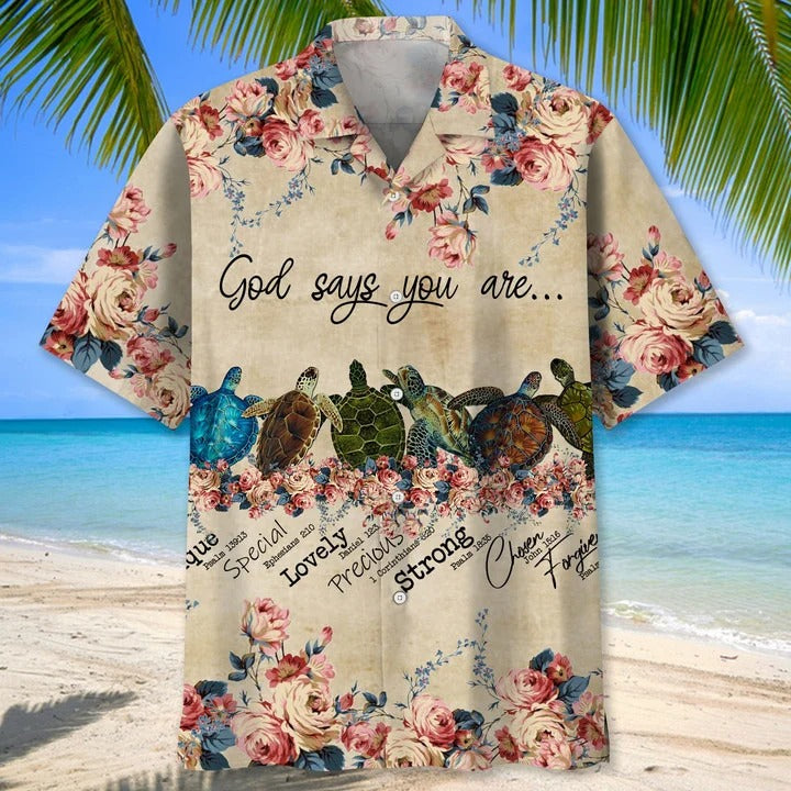 Turtle Pattern Hawaiian Shirt 3D Full Print, Aloha Turtle Beach Shirts, Hawaiian Shirt For Turtle Lovers HO4811