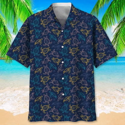 Turtle Pattern Hawaiian Shirt 3D Full Print, Aloha Turtle Beach Shirts, Hawaiian Shirt For Turtle Lovers HO4811