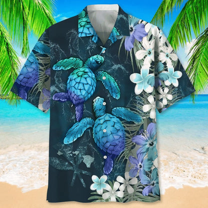 Turtle Beach Flower Hawaiian Shirt For Man And Women, Aloha Beach Shirts For Travel Summer, Turtle Hawaiian Shirt HO4807