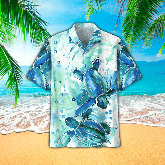 Sea Turtle Hawaiian Shirt, Hawaiian Shirts for Men Short Sleeve Aloha Beach Shirt HO3452