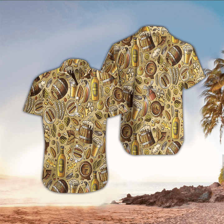 Beer flower Hawaiian Shirt for men, Beer day gift, Perfect Gift Ideas For Beer Lover HO3440