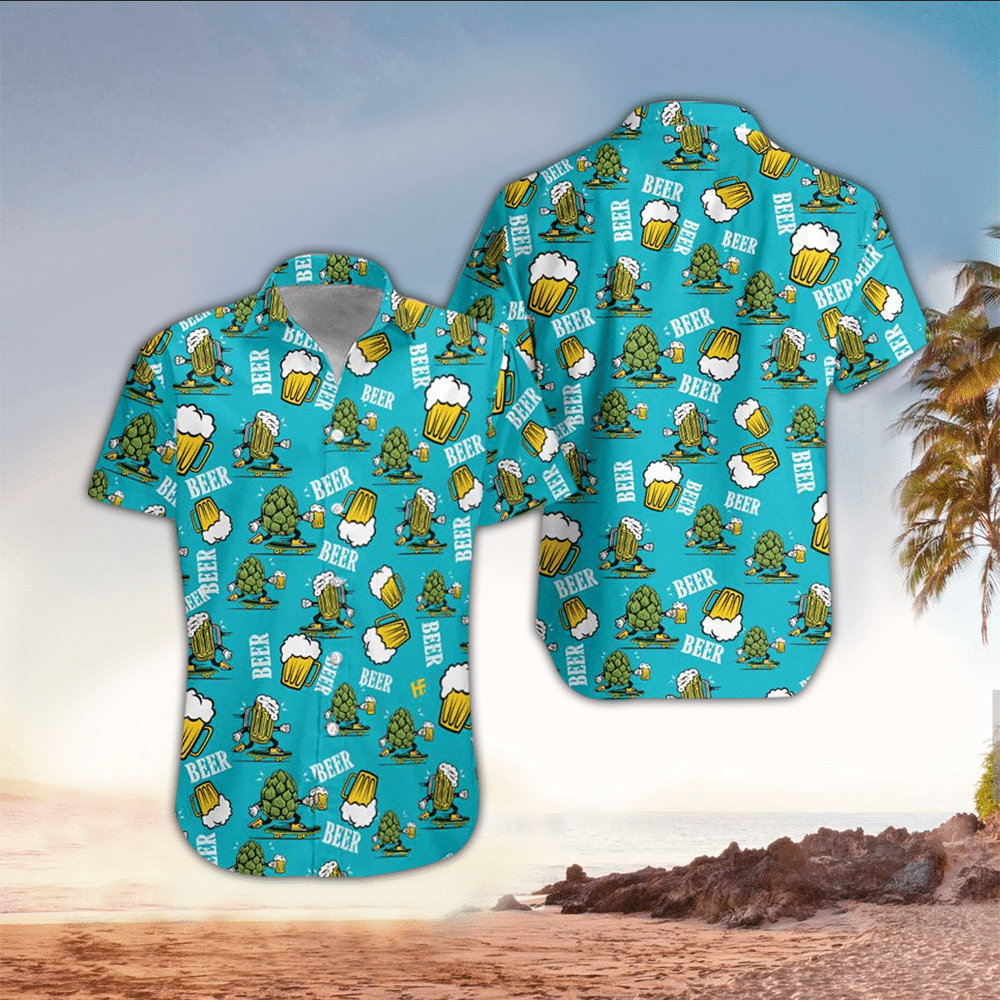 Beer pattern Hawaii Shirt, Perfect Hawaiian Shirt For Beer Lover, Hawaiian shirt for men HO2931