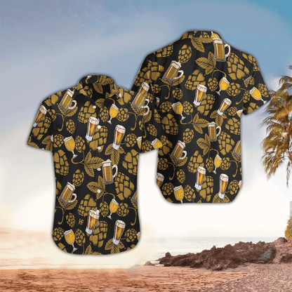 Beer flower Hawaiian Shirt for men, Beer day gift, Perfect Gift Ideas For Beer Lover HO3440