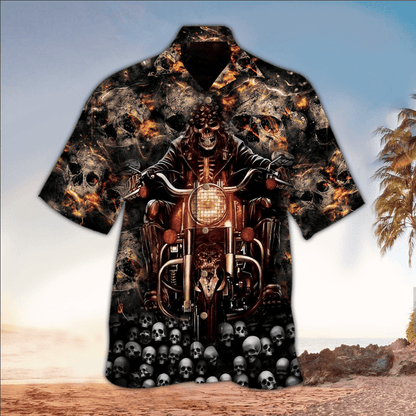 Skull 3D All printed black Hawaii Shirt, Perfect Hawaiian Shirt For Skull Lover, Hawaiian shirt for men HO2930