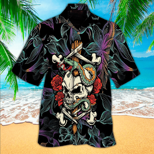 Skull Fire Hawaii Shirt, Perfect Hawaiian Shirt For Skull Lover, Hawaiian shirt for men HO2928