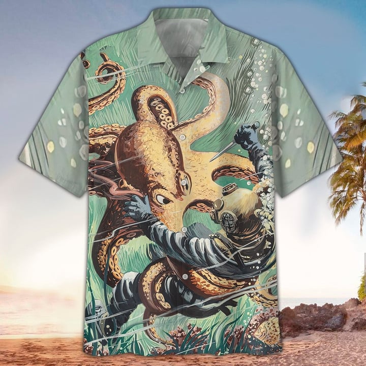 Scuba helmet Hawaiian Shirt for men and women, Scuba Shirt For Scuba Lover, Perfect Gift Ideas For Scuba Lover HO3450