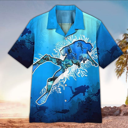 Scuba Aloha Shirt, Perfect Hawaiian Shirt For Scuba Lover HO3451