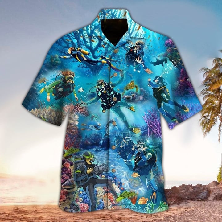 Scuba driving Apparel, Scuba Button Up Shirt, Scuba hawaiian shirt, Perfect Scuba Clothing HO3447