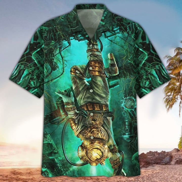 Scuba helmet Hawaiian Shirt for men and women, Scuba Shirt For Scuba Lover, Perfect Gift Ideas For Scuba Lover HO3450