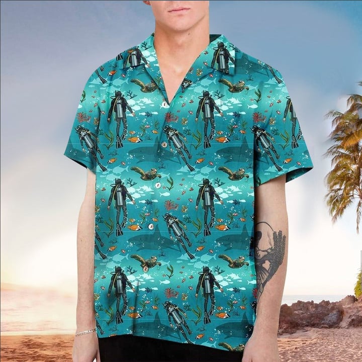 Scuba Hawaiian Shirt for men and women, Scuba Shirt For Scuba Lover, Perfect Gift Ideas For Scuba Lover HO3449