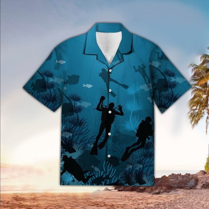 Scuba helmet Hawaiian Shirt for men and women, Scuba Shirt For Scuba Lover, Perfect Gift Ideas For Scuba Lover HO3450