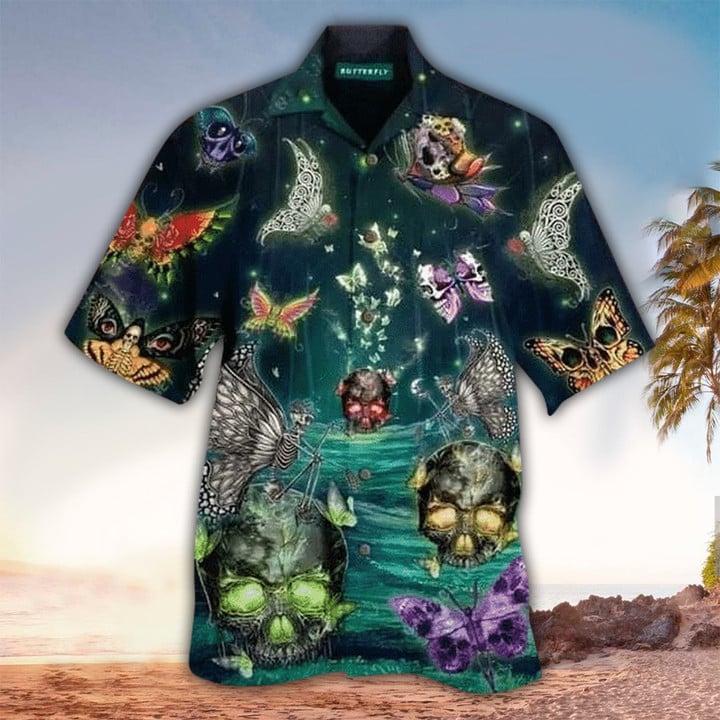 Skull 3D All printed black Hawaii Shirt, Perfect Hawaiian Shirt For Skull Lover, Hawaiian shirt for men HO2930