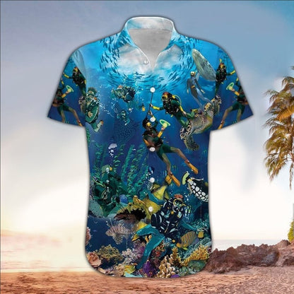 Scuba Aloha Shirt, Perfect Hawaiian Shirt For Scuba Lover HO3451