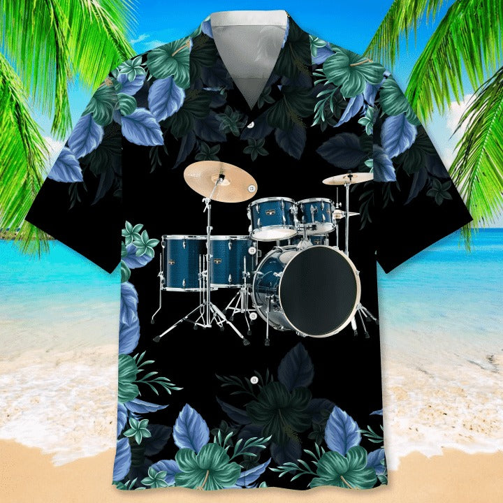 Drum Nature Beach Hawaiian Beach Shirts, Drummer Gifts, Aloha Hawaiian Shirt For Musican, Drum Hawaiian Shirt HO4818