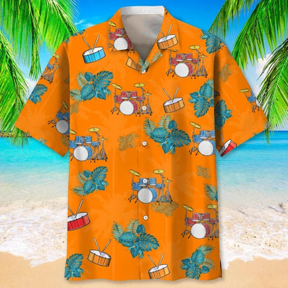 Drum Nature Beach Hawaiian Beach Shirts, Drummer Gifts, Aloha Hawaiian Shirt For Musican, Drum Hawaiian Shirt HO4818