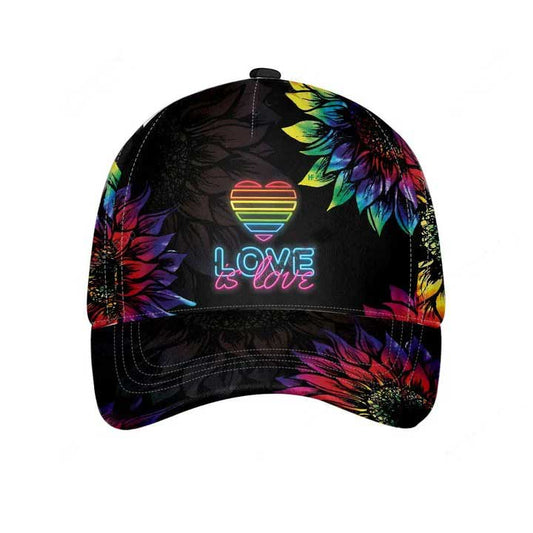 LGBT Pride Love Is Love Classic Cap, Gay Pride Baseball 3D Printed Cap, Pride Accessories CO0218