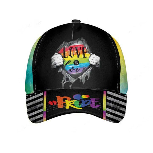 Pride Love Is Love Lgbt Baseball Cap, Lesbian Pride Accessories Classic Cap For Pride Month CO0214