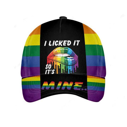 Baseball LGBT Pride 3D All Over Print Cap I Licked It So It's Mine Classic Cap, Lgbt Pride Accessories CO0211