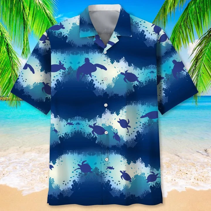 Turtle Flower Hawaiian Shirt, Aloha Beach Shirt For Turtle Lovers, Present To Turtle Lovers HO4809