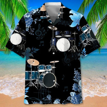 Drum Nature Beach Hawaiian Beach Shirts, Drummer Gifts, Aloha Hawaiian Shirt For Musican, Drum Hawaiian Shirt HO4818