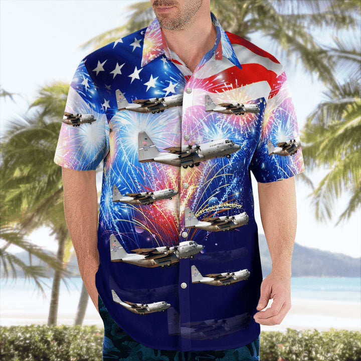 Kentucky Air National Guard 165Th Airlift Squadron Lockheed C-130H Hercules, 4Th Of July Hawaiian Shirt HO0639