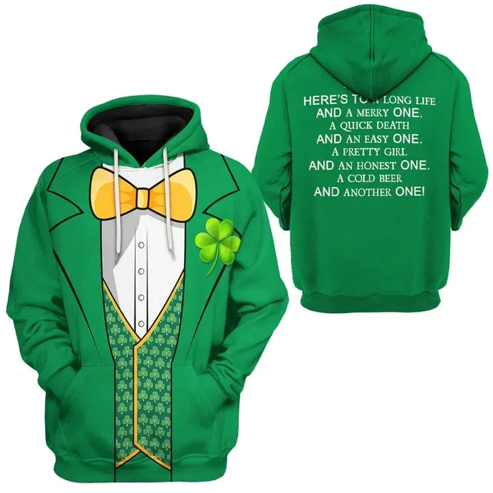 3D St Patricks Day Leprechaun Custom Tshirt Hoodie Apparel PO0174