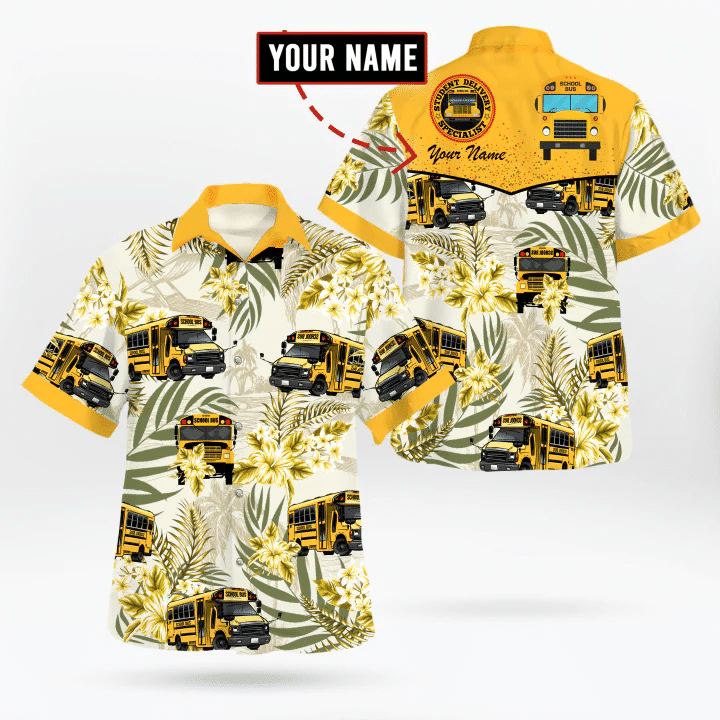 Men's School Bus Driver Hawaiian shirt, Bus Driver Hawaii shirt, Summer Gift for Driver HO0521