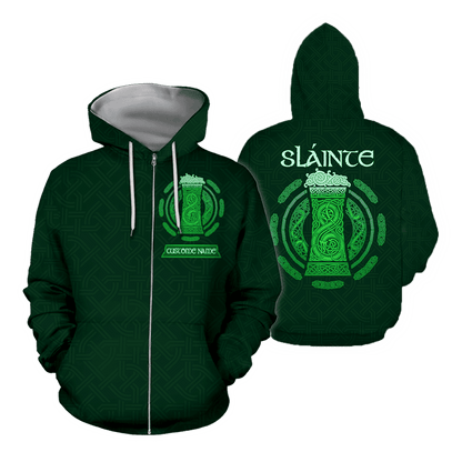 Personalized Irish Saint Patrick's Day 3D Printed Slante Drink Beer Shirt PO0232