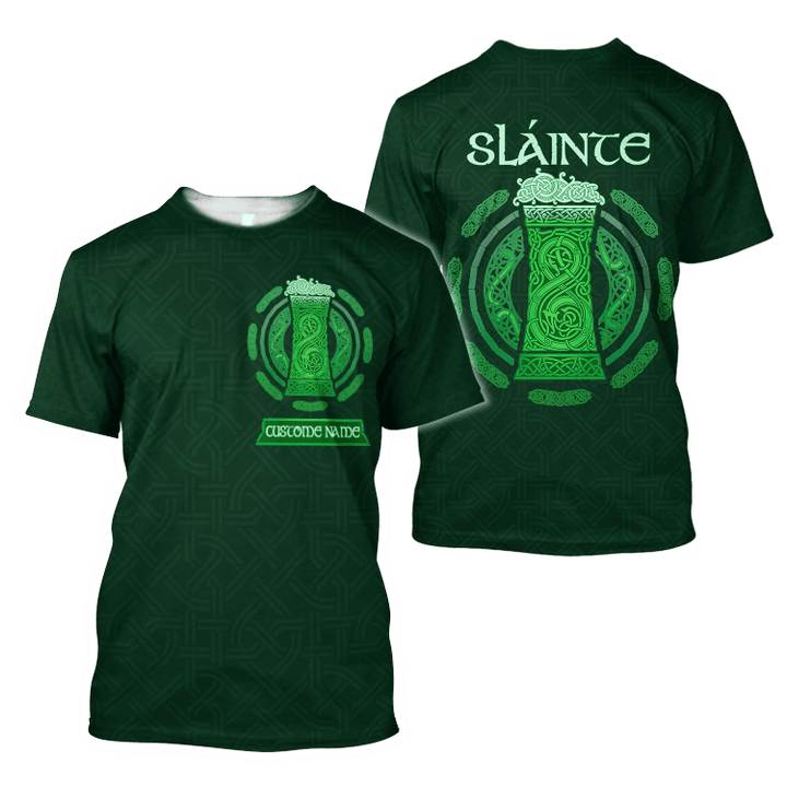 Personalized Irish Saint Patrick's Day 3D Printed Slante Drink Beer Shirt PO0232