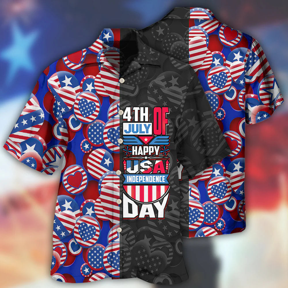 Lasfour Happy Independence Day All Printed 3D Hawaiian Shirt, Shirt for Men Women HO3989