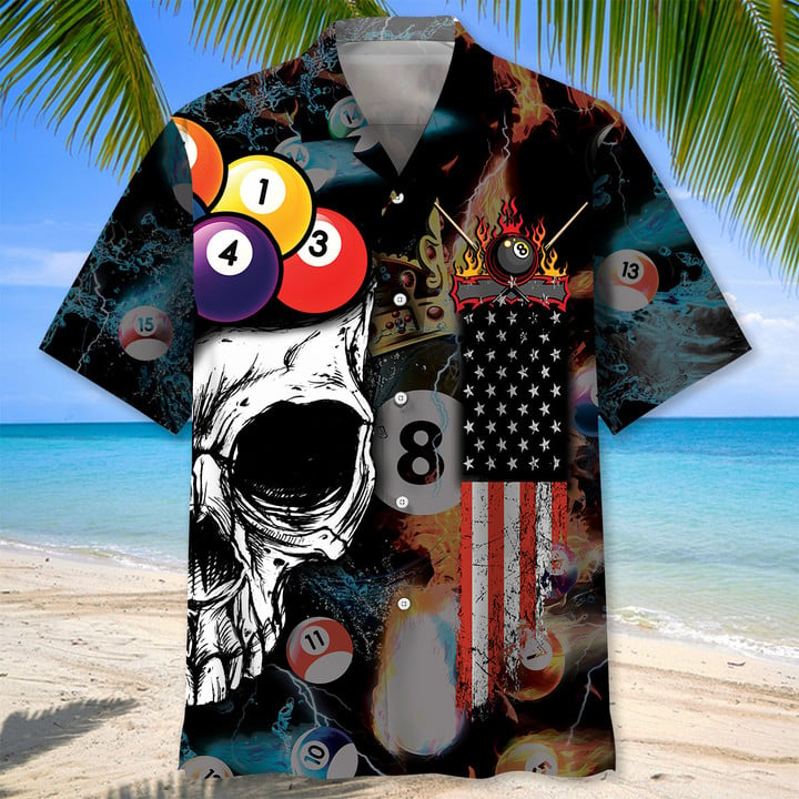 Lasfour Billiard Skull Hawaiian Shirt BIA0876