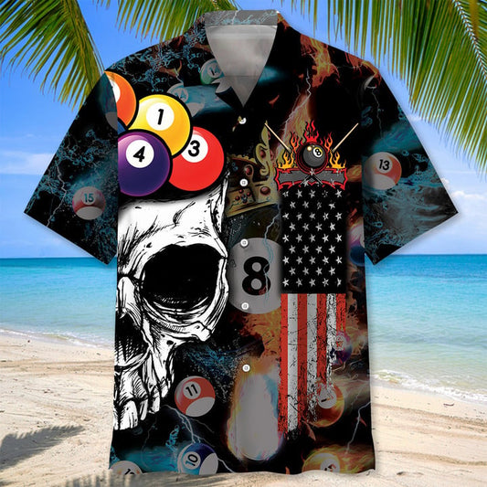 Lasfour Billiard Skull Hawaiian Shirt BIA0876