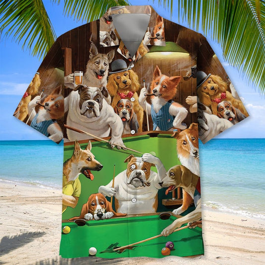 Lasfour Dog Billiard Hawaiian Shirt BIA0772