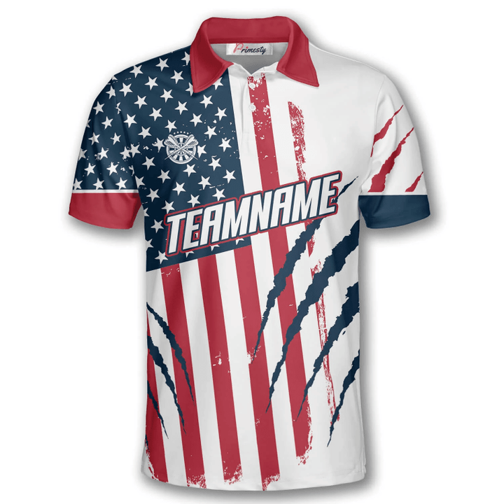 Lasfour Eagle Scratches American Flag Darts Personalized Name And Team Name 3D Shirt DMA0296