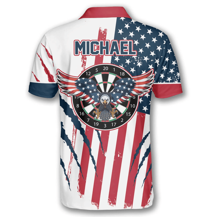 Lasfour Eagle Scratches American Flag Darts Personalized Name And Team Name 3D Shirt DMA0296